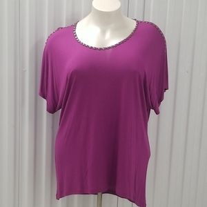 🎉Host Pick 🎉Design History Plum Studded trim top